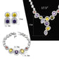 MA3W930 - Rhodium Brass Jewelry Sets with AAA Grade CZ  in Multi Color