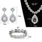 MA3W933 - Rhodium Brass Jewelry Sets with AAA Grade CZ  in Clear
