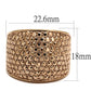 MA3W935 - IP Rose Gold(Ion Plating) Brass Ring with AAA Grade CZ  in Metallic Light Gold