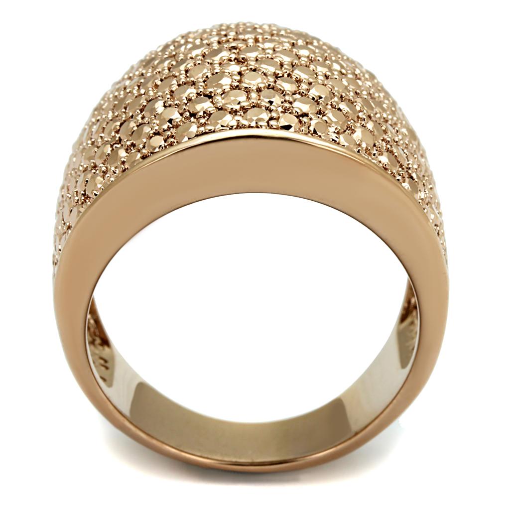 MA3W935 - IP Rose Gold(Ion Plating) Brass Ring with AAA Grade CZ  in Metallic Light Gold