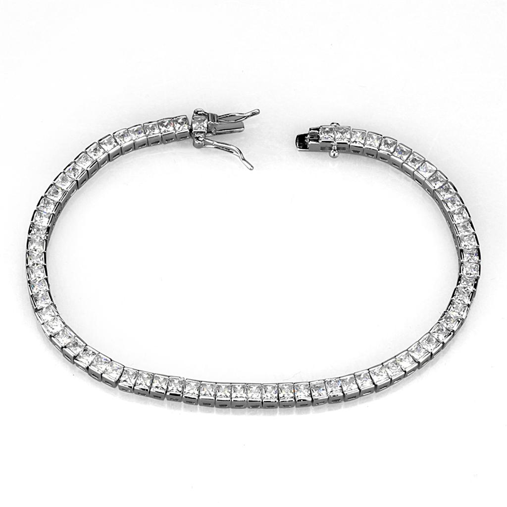 MA3W938 - Rhodium Brass Jewelry Sets with AAA Grade CZ  in Clear