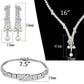 MA3W939 - Rhodium Brass Jewelry Sets with AAA Grade CZ  in Clear