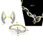 MA3W942 - Gold+Rhodium Brass Jewelry Sets with AAA Grade CZ  in Clear