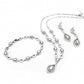 MA3W943 - Rhodium Brass Jewelry Sets with AAA Grade CZ  in Clear