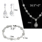 MA3W943 - Rhodium Brass Jewelry Sets with AAA Grade CZ  in Clear