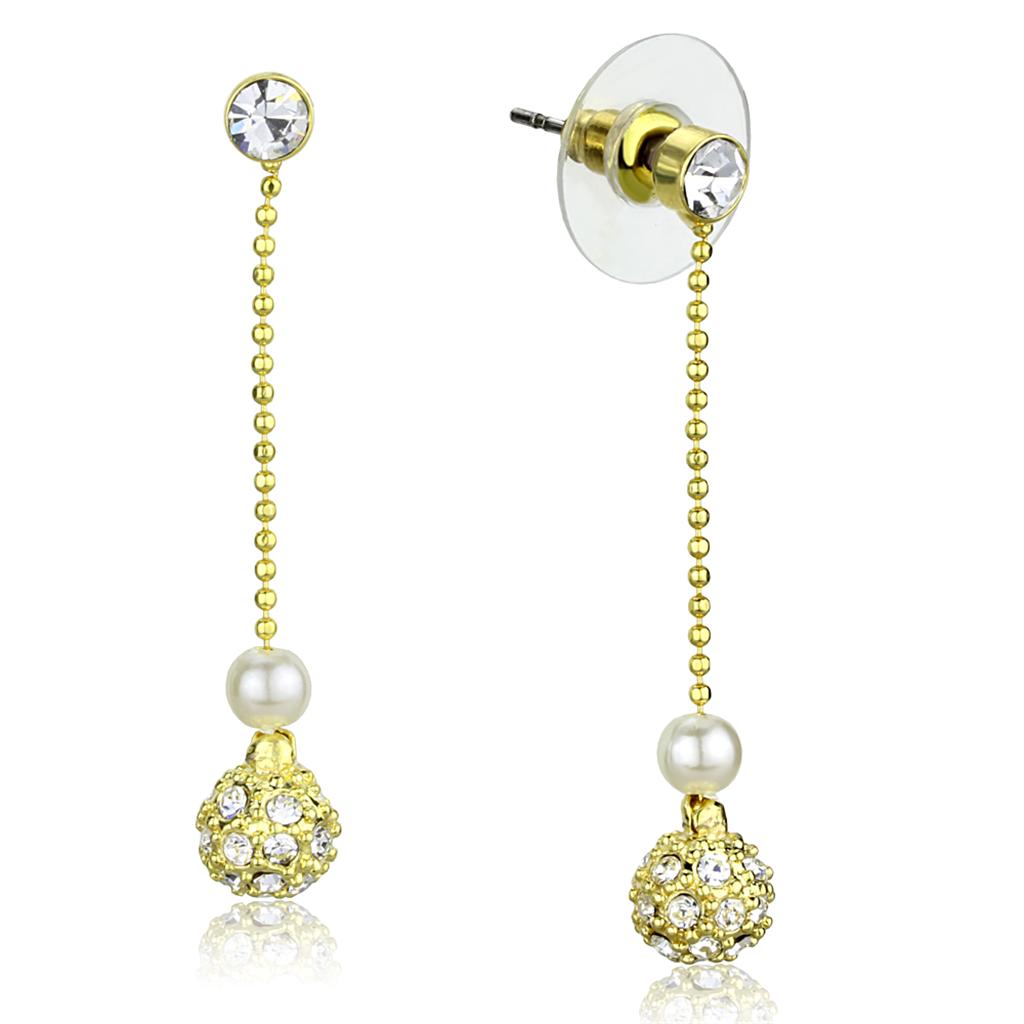 MA3W947 - Gold Brass Jewelry Sets with Synthetic Pearl in White