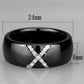 MA3W949 - High polished (no plating) Stainless Steel Ring with Ceramic  in Jet