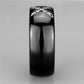MA3W949 - High polished (no plating) Stainless Steel Ring with Ceramic  in Jet