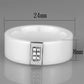 MA3W952 - High polished (no plating) Stainless Steel Ring with Ceramic  in White