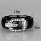 MA3W954 - High polished (no plating) Stainless Steel Ring with Ceramic  in Jet