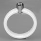 MA3W958 - High polished (no plating) Stainless Steel Ring with Ceramic  in White