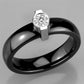 MA3W959 - High polished (no plating) Stainless Steel Ring with Ceramic  in Jet