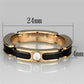 MA3W960 - IP Rose Gold(Ion Plating) Stainless Steel Ring with Ceramic  in Jet