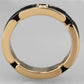 MA3W960 - IP Rose Gold(Ion Plating) Stainless Steel Ring with Ceramic  in Jet
