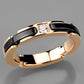 MA3W960 - IP Rose Gold(Ion Plating) Stainless Steel Ring with Ceramic  in Jet