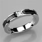 MA3W962 - High polished (no plating) Stainless Steel Ring with Ceramic  in Jet