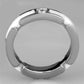 MA3W963 - High polished (no plating) Stainless Steel Ring with Ceramic  in White