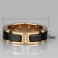 MA3W964 - IP Rose Gold(Ion Plating) Stainless Steel Ring with Ceramic  in Jet