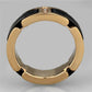 MA3W964 - IP Rose Gold(Ion Plating) Stainless Steel Ring with Ceramic  in Jet