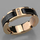 MA3W964 - IP Rose Gold(Ion Plating) Stainless Steel Ring with Ceramic  in Jet