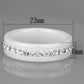 MA3W968 - High polished (no plating) Stainless Steel Ring with Ceramic  in White