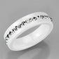 MA3W968 - High polished (no plating) Stainless Steel Ring with Ceramic  in White