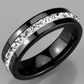 MA3W969 - High polished (no plating) Stainless Steel Ring with Ceramic  in Jet