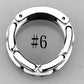 MA3W973 - High polished (no plating) Stainless Steel Ring with Ceramic  in White