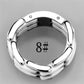 MA3W973 - High polished (no plating) Stainless Steel Ring with Ceramic  in White