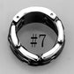 MA3W974 - High polished (no plating) Stainless Steel Ring with Ceramic  in Jet