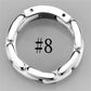 MA3W975 - High polished (no plating) Stainless Steel Ring with Ceramic  in White