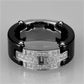 MA3W976 - High polished (no plating) Stainless Steel Ring with Ceramic  in Jet
