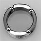 MA3W976 - High polished (no plating) Stainless Steel Ring with Ceramic  in Jet