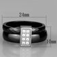 MA3W978 - High polished (no plating) Stainless Steel Ring with Ceramic  in Jet