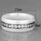 MA3W983 - High polished (no plating) Stainless Steel Ring with Ceramic  in White