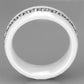 MA3W983 - High polished (no plating) Stainless Steel Ring with Ceramic  in White