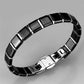 MA3W984 - High polished (no plating) Stainless Steel Bracelet with Ceramic  in Jet