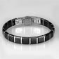 MA3W984 - High polished (no plating) Stainless Steel Bracelet with Ceramic  in Jet