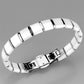 MA3W985 - High polished (no plating) Stainless Steel Bracelet with Ceramic  in White
