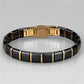 MA3W986 - IP Rose Gold(Ion Plating) Stainless Steel Bracelet with Ceramic  in Jet