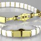 MA3W989 - IP Gold(Ion Plating) Stainless Steel Bracelet with Ceramic  in White
