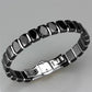 MA3W990 - High polished (no plating) Stainless Steel Bracelet with Ceramic  in Jet