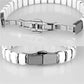 MA3W991 - High polished (no plating) Stainless Steel Bracelet with Ceramic  in White