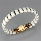 MA3W993 - IP Rose Gold(Ion Plating) Stainless Steel Bracelet with Ceramic  in White