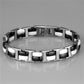MA3W998 - High polished (no plating) Stainless Steel Bracelet with Ceramic  in Jet