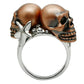MA3W001 - Special Color White Metal Ring with Top Grade Crystal  in Clear