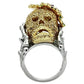 MA3W002 - Gold+Ruthenium White Metal Ring with Top Grade Crystal  in Citrine Yellow