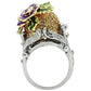 MA3W002 - Gold+Ruthenium White Metal Ring with Top Grade Crystal  in Citrine Yellow