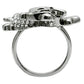 MA3W003 - Ruthenium White Metal Ring with Top Grade Crystal  in Clear