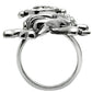 MA3W003 - Ruthenium White Metal Ring with Top Grade Crystal  in Clear